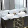 Contemporary oval ceramic vessel sinks with popup drain design, ideal for bathroom upgrades and aesthetic appeal.