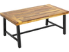 Acacia Wood Coffee Table with Thickened Top and Heavy-duty Metal Legs