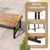 Acacia wood coffee table with thickened top, heavy-duty metal legs, and adjustable foot pads for stability.