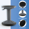 Adjustable-height gray wobble chair with a comfortable seat and anti-slip bottom, ideal for active learning.