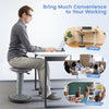 Adjustable-height gray wobble chair for active learning, promoting good posture and core strength in children.