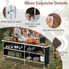 Aluminum portable picnic table with 2-tier shelves, spacious tabletop, and easy-to-clean surface for outdoor gatherings.