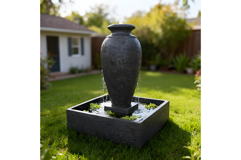 Exaco Amphora Outdoor Water Fountain 47" Tall with LED New