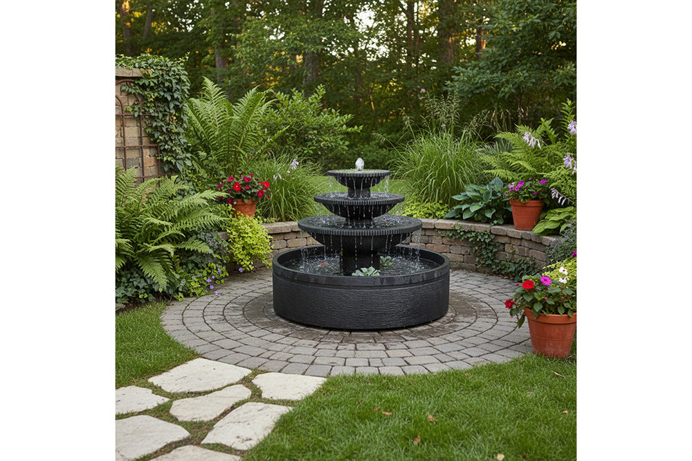 Exaco Aqua Falls Outdoor Water Fountain 35" Tall New