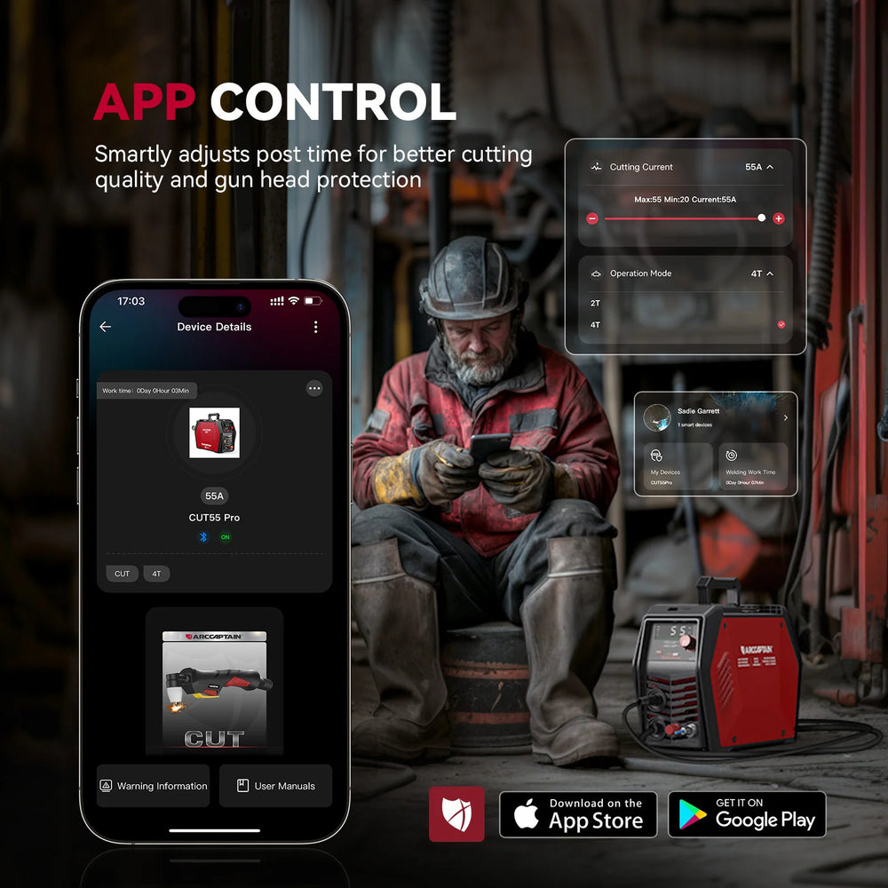 Arccaptain iControl CUT55 Pro Pilot Arc Plasma Cutter 55A 120V/240V App Control New