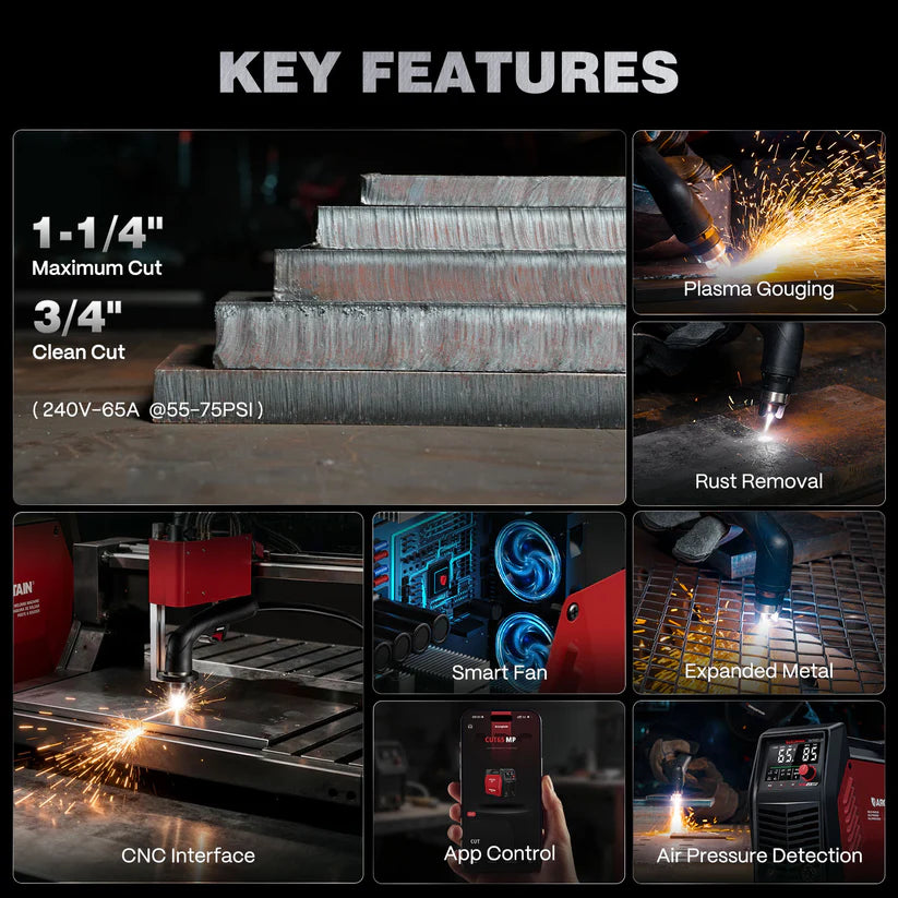 Arccaptain CUT65 MP Plasma Cutter Non-HF with CNC Interface 120/240V App Control New