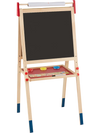 All-in-One Wooden Height Adjustable Kid's Art Easel with Magnetic Stickers and Paper
