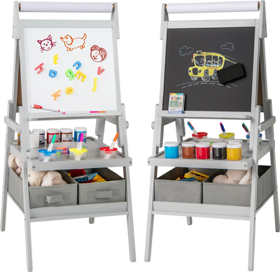 Costway Kids 3-in-1 Art Easel Magnetic Chalkboard Whiteboard 547693128 New