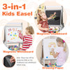 3-in-1 kids easel featuring a magnetic chalkboard and whiteboard, ideal for creative play and art projects.