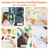 Children using the 3-in-1 art easel with chalkboard and whiteboard, showcasing various painting supplies for creativity.