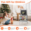3-in-1 art easel for kids featuring a gray magnetic chalkboard and whiteboard, perfect for creativity and imagination.