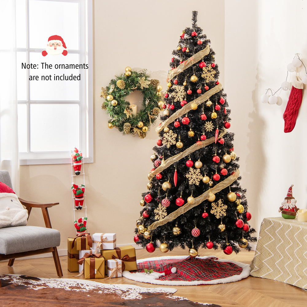 6/7 FT Artificial Christmas Tree with Bendable Top Section and Warm Light-7 ft - Gallery View 1 of 10