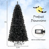 7 ft black artificial Christmas tree with bendable top, 340 LED lights, and sturdy metal base for elegant holiday decor.