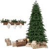 Green artificial Christmas tree with 721 lush branch tips, set up in a festive room with gifts and decorations.