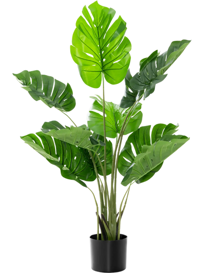 Costway 4' Artificial Monstera Deliciosa Tree 10 Leaves 98267305 New
