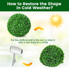 19.5-inch faux boxwood topiary ball with vibrant leaves, ideal for indoor or outdoor decoration and easy maintenance.