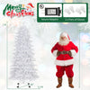 7 FT artificial Xmas tree with 1880 PE PVC branch tips, featuring a hinged structure for easy setup and storage.