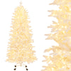 7 FT artificial Xmas tree with 1880 flocked branch tips and warm lights, perfect for holiday decor and festive.