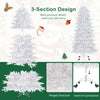 7 FT artificial Xmas tree with 1880 flocked branch tips, 3-section design, and hinged structure for easy setup and.