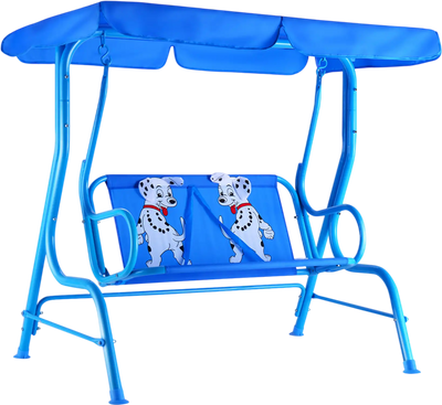 Costway Outdoor Kids Patio Swing Bench Canopy 2-Seat 63082945 New