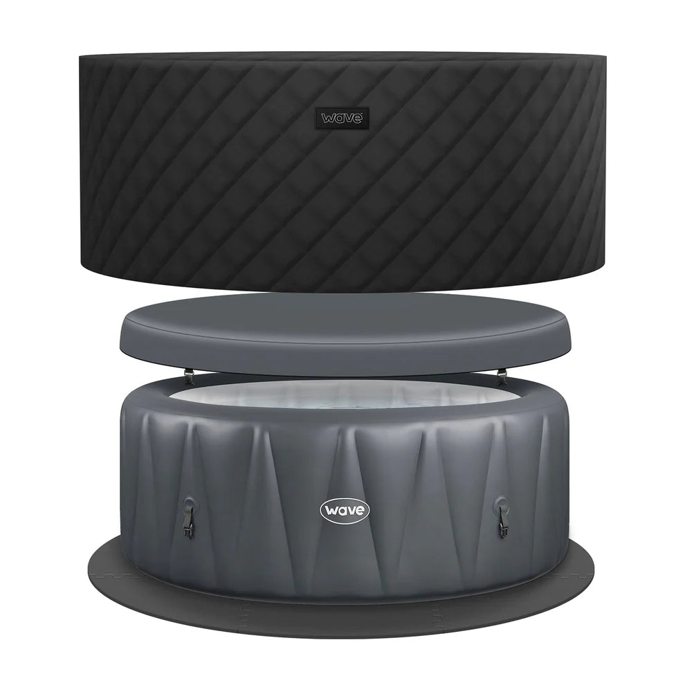 Wave Atlantic Inflatable Hot Tub 4-Person Round with Integrated Heater New