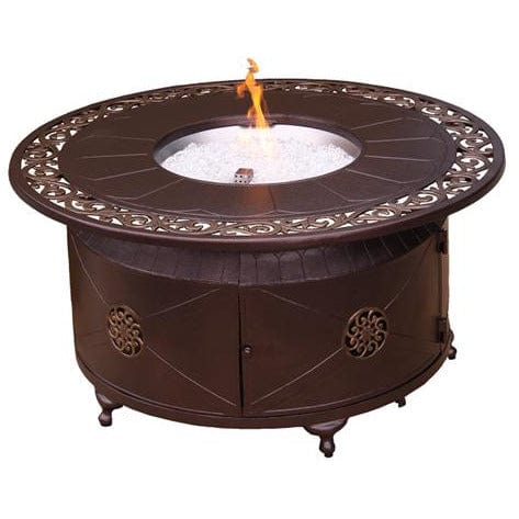 AZ Circular Fire Pit with Lid 48" Cast Aluminum Propane 42,000 BTU New