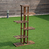 6-tier wooden plant rack stand in weather-resistant fir, ideal for displaying flowers and ornaments in gardens or.