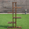 6-tier wooden plant rack stand with hollow-out design, perfect for displaying flowers and potted plants outdoors or.