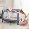 Portable Baby Playard with Changing Table Bassinet and Music Box-Gray - Gallery View 1 of 10