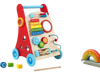 Multicolor baby push walker with a comfortable handle, designed for toddlers 3+, encourages standing play and motor.