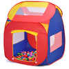 Colorful portable kid play house tent with breathable mesh and 100 balls, perfect for backyard fun and imaginative play.
