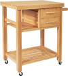 Bamboo Kitchen Trolley Cart with Tower Rack and Drawers
