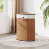 Bamboo Laundry Hamper Basket with Lid and Removable Liner Bag-Yellow - Gallery View 1 of 10