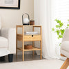 Bamboo Nightstand with Storage Drawer and Slatted Shelf-1 Piece - Gallery View 1 of 9