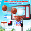 Basketball hoop with adjustable height, impact-resistant backboard, and stable base for indoor and outdoor play.