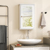 Bathroom wall cabinet with a single mirror door, featuring two adjustable shelves for organized storage and a sleek.