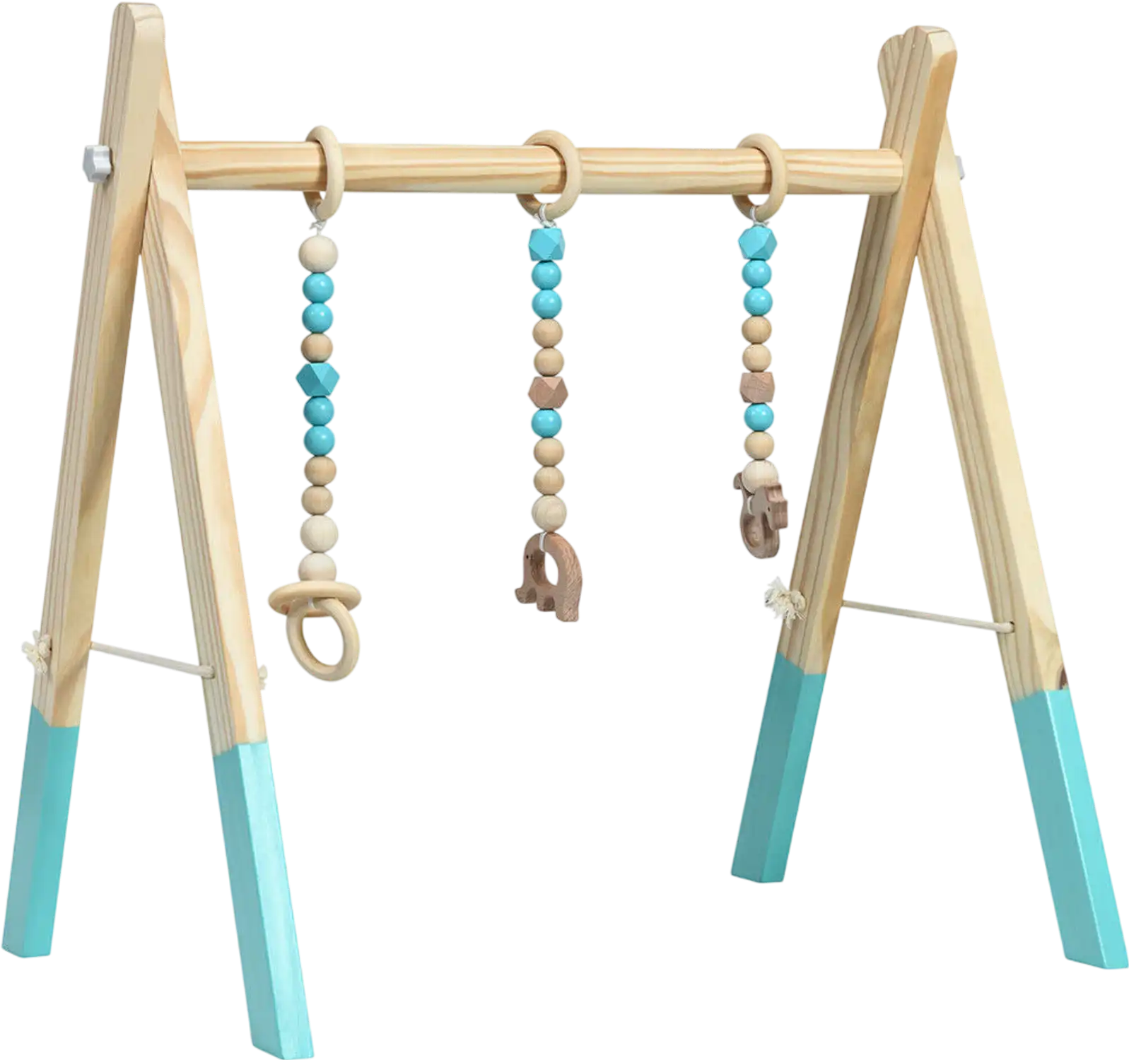 Costway Wooden Baby Play Gym Center w/ 3 Hanging Toys 58964023 New
