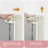 Toddler bed rail guard showcasing double safety lock and single button for easy operation, suitable for various.