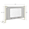 Toddler bed rail guard with adjustable height, seamless design, and double safety lock for mattress sizes up to 59.
