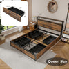 Costway Bed Frame with Smart LED Lights and Storage Drawers Full/Queen Size New