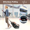 Lightweight aluminium frame baby stroller in net-beige, featuring a telescopic canopy and one-button quick folding for.