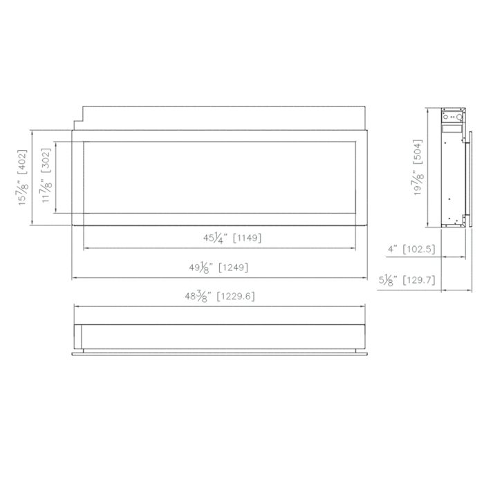 Amantii BI Extra Slim Smart Electric Fireplace 50" Panorama Series Open Box