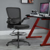 Height adjustable drafting chair with a breathable mesh back and adjustable foot ring, perfect for ergonomic comfort at.