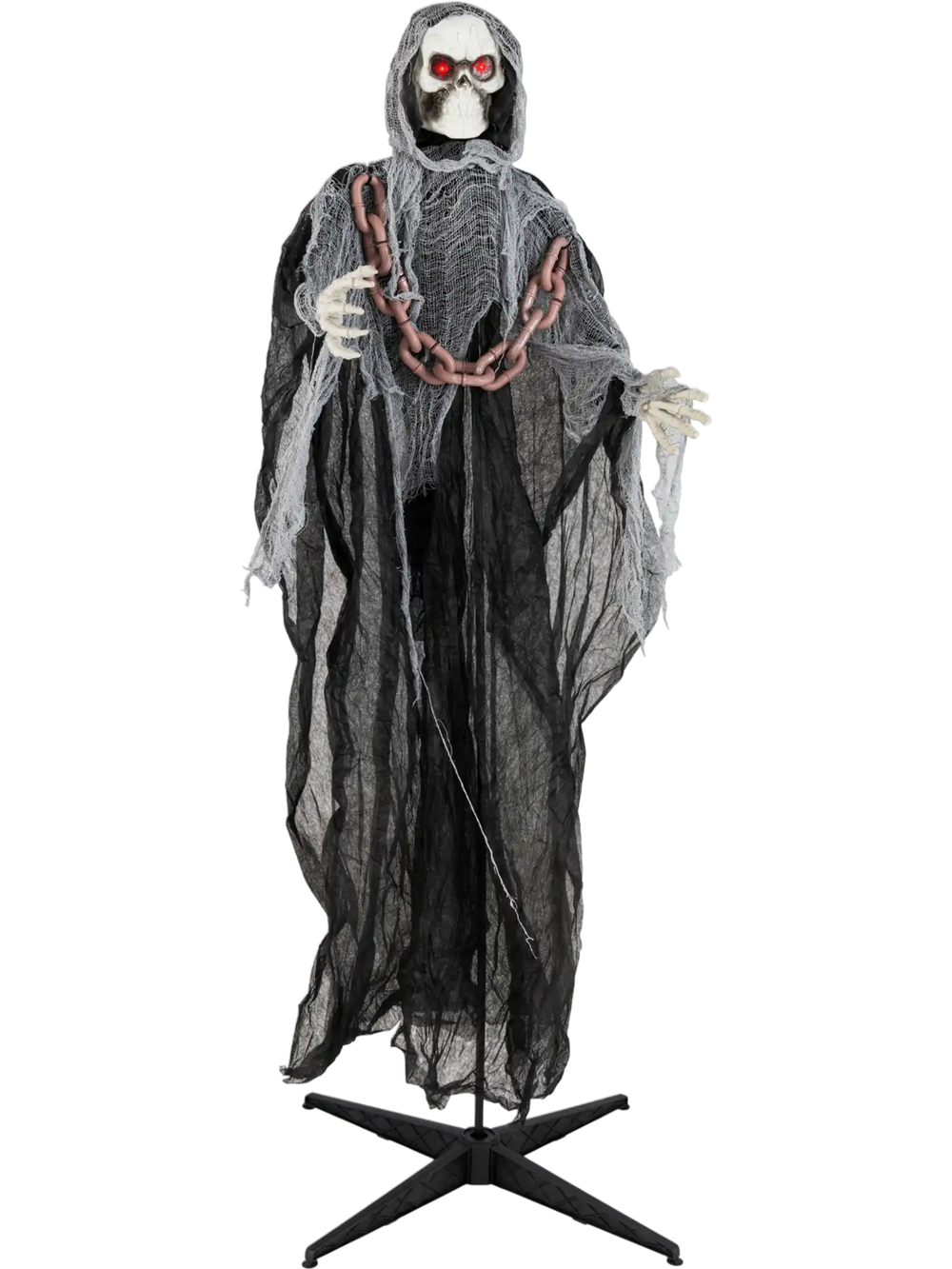 6.4 Feet Halloween Standing Grim Reaper with Lighted Eyes and Terrifying Sounds