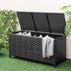 85 Gallon Outdoor Storage Box with Removable Liner and Universal Wheels-Black - Gallery View 1 of 10