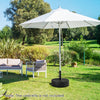 Patio umbrella base with 88 lbs capacity, designed for stability with water or sand fill, ideal for outdoor use.