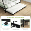 Costway Bed Frame Twin Over Full Bunk Bed with Trundle for Guest Room New