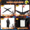 Hassle-free setup steps for the 6.4 feet Halloween Grim Reaper with lighted eyes and sound effects for indoor/outdoor.
