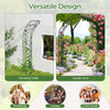Black garden arch trellis for climbing plants, featuring a sturdy metal frame, ideal for weddings and outdoor parties.