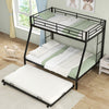 Costway Bed Frame Twin Over Full Bunk Bed with Trundle for Guest Room New